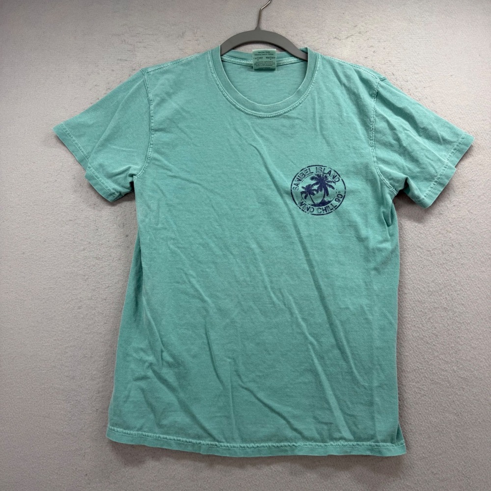 Sanibel Island Graphic T-Shirt Mens Small Green Wind Chill 90 Tee